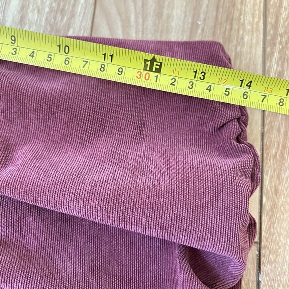 Zara Draped Ruched Mini Skirt Size M Mauve Pink Corduroy Preppy Fitted Coquette - Picture 5 of 6